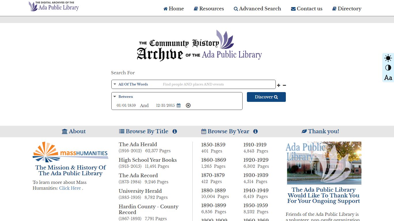 Digital Archives of the Ada Public Library :: The ...